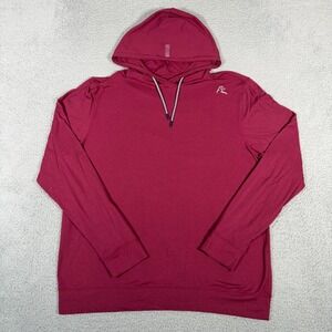 Rhoback Hoodie Mens Large Maroon Hesi Pullover Golf Performance Sweatshirt